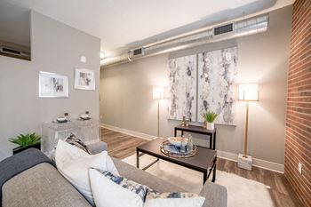 Living Room Interior at The Foundry-Student, South Bend, Indiana